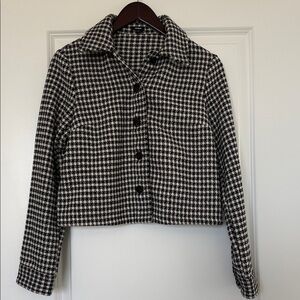Express: Black and White Houndstooth Women's Jacket